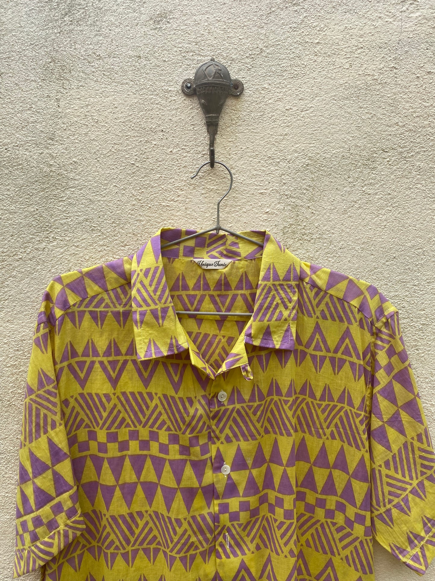 Tribal Yellow Button Shirt