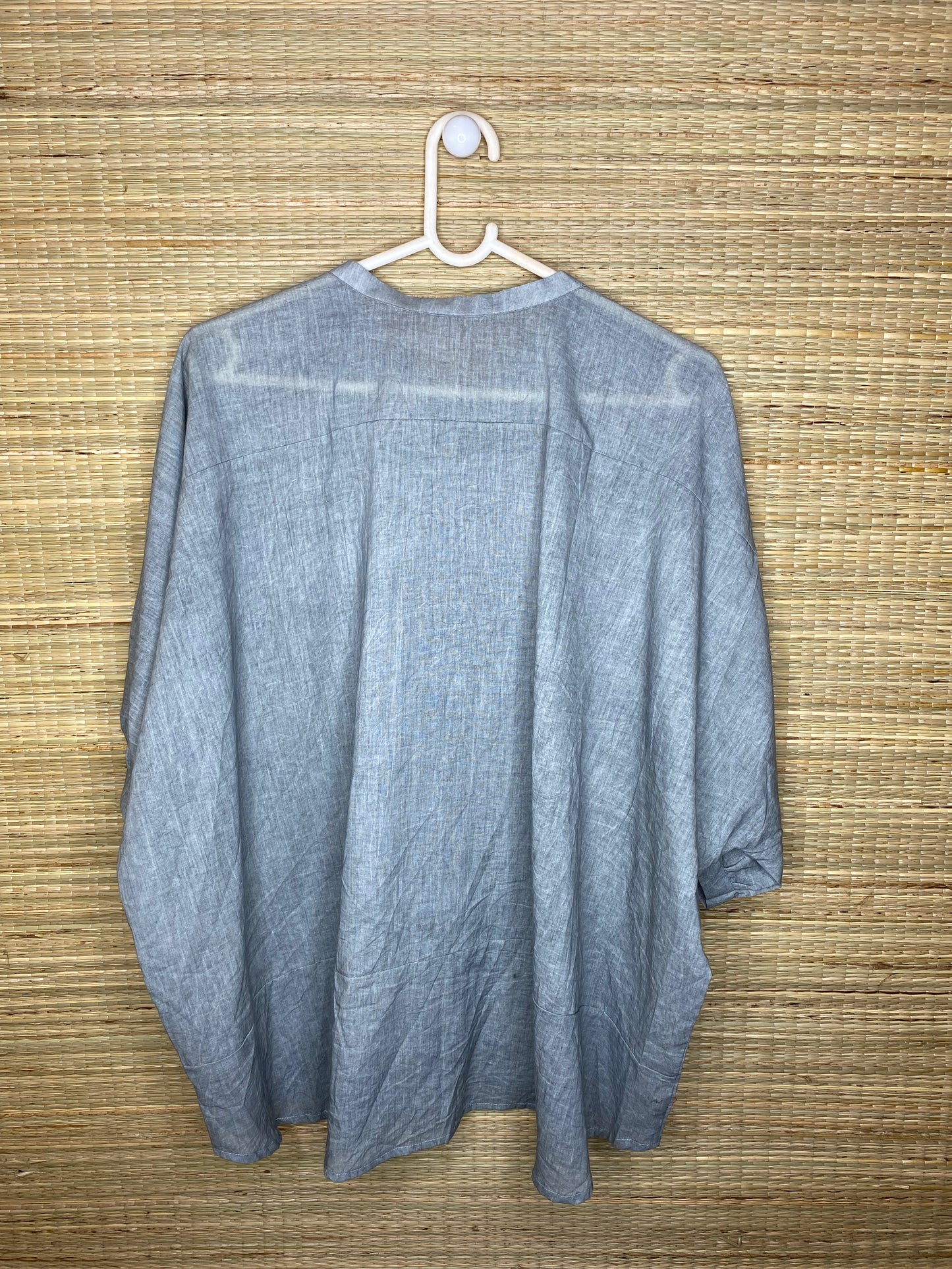 Blue & Grey Stonewashed Cotton Blouse