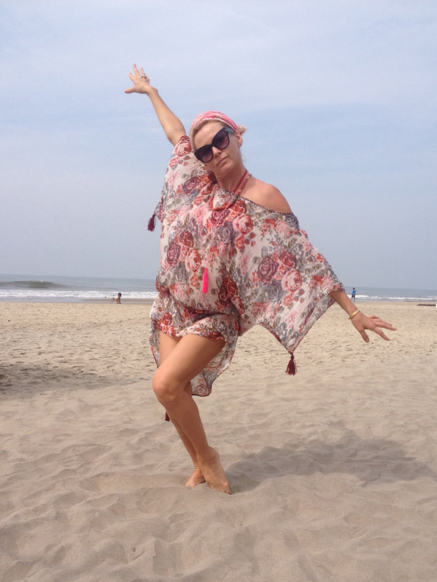 floral printed oversized beach tunic