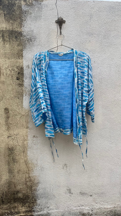 Blue Sardines Kimono