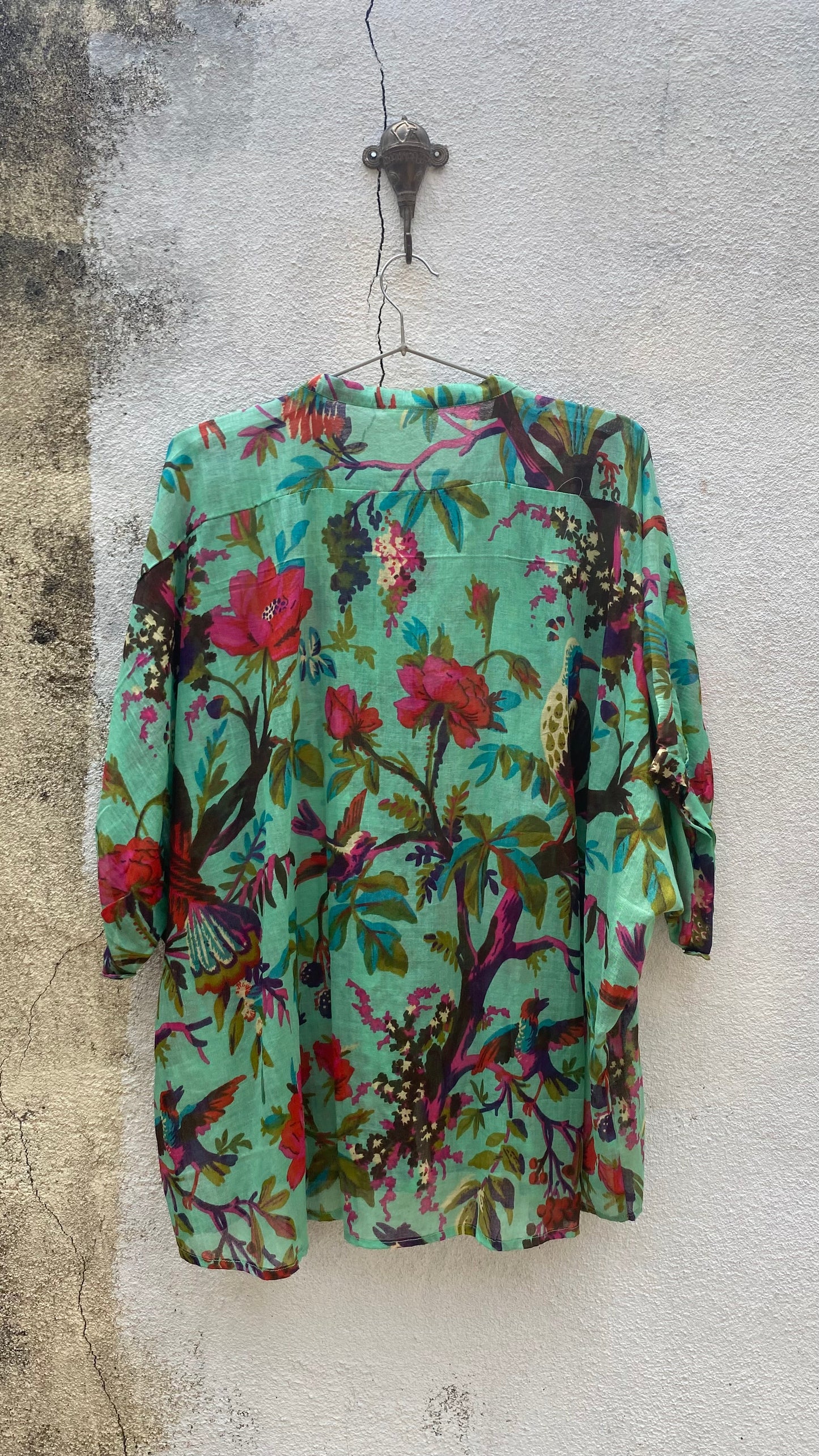 Turquoise Floral Blouse