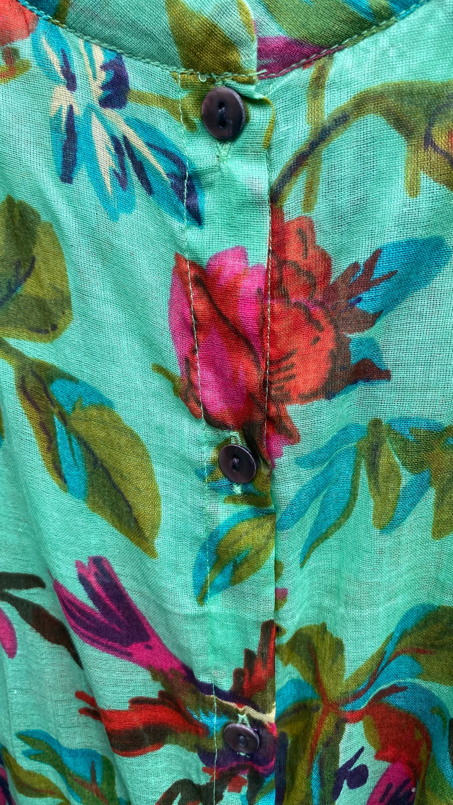Turquoise Floral Blouse