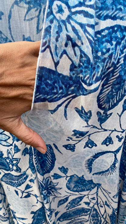 Blue Ornament Kaftan