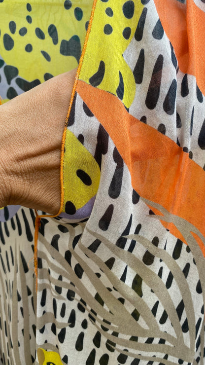 Yellow Cheetah Kaftan