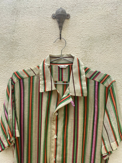 Green Striped Button Shirt