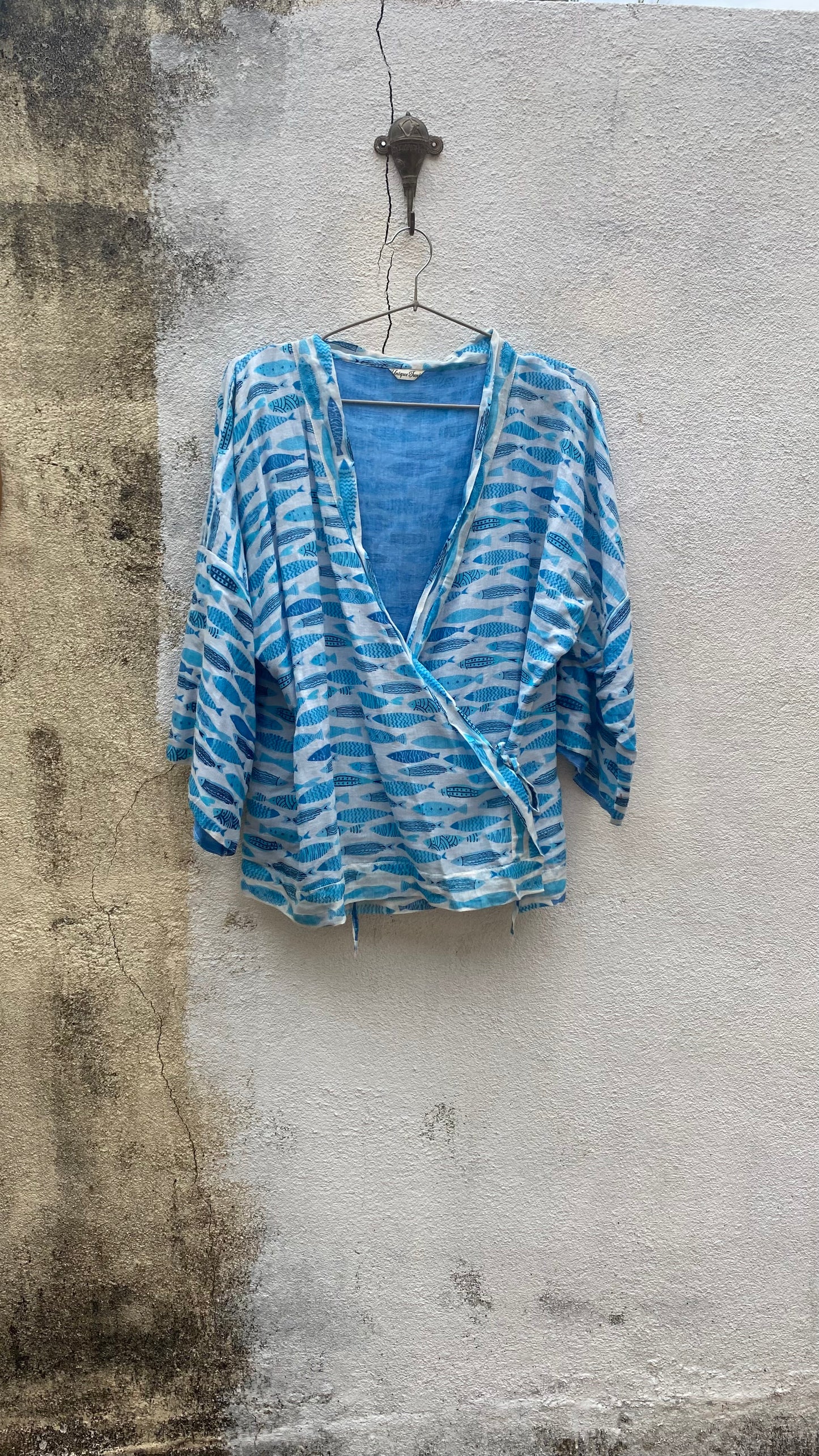 Blue Sardines Kimono