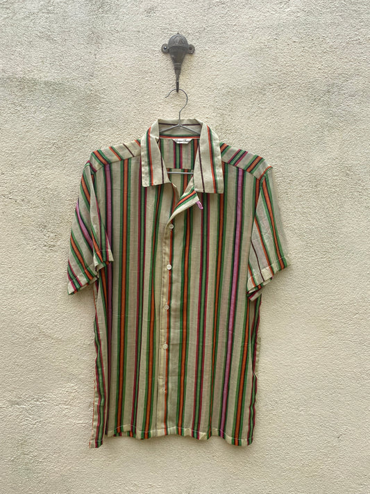 Green Striped Button Shirt