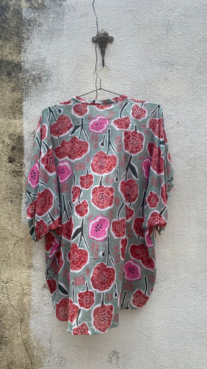 Pink Flowers Blouse